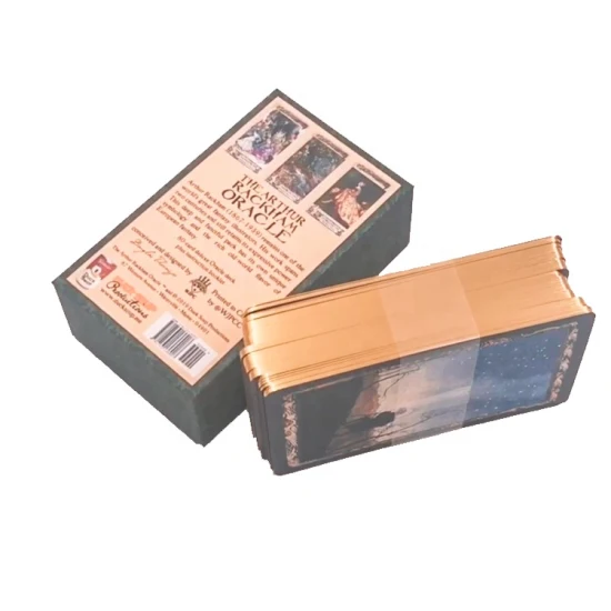 사용자 정의 타로 카드 데크 금속 인사말 크래프트 종이 플라스틱 PVC 포커 데크 거래 카드 놀이 도매